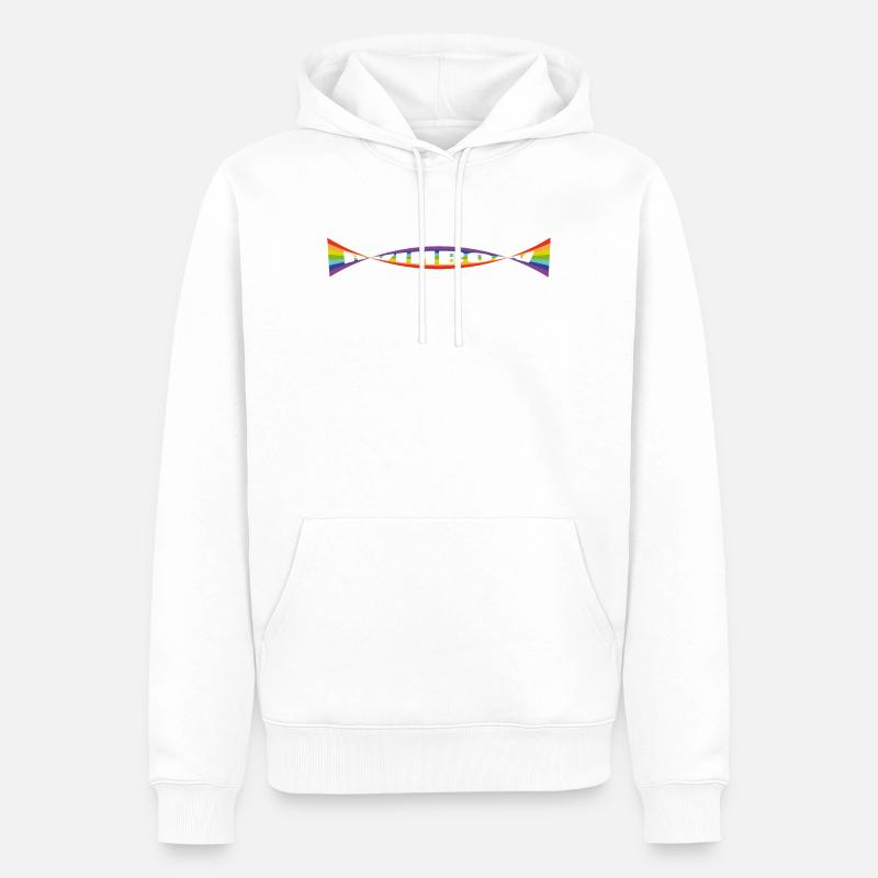 Variation du drapeau arc-en-ciel - Sweat à capuche Premium bio Homme - blanc