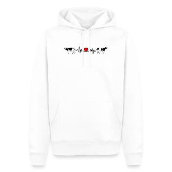 Cardio-Herzfrequenz-Kühe - Männer Premium Bio Hoodie - Weiß - Vorne - Nico (187cm)