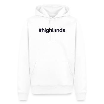 HIGHLANDS Scotland - Männer Premium Bio Hoodie - Weiß - Vorne - Nico (187cm)