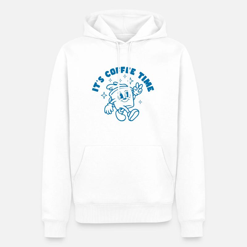 Kaffee und gute laune - Männer Premium Bio Hoodie - Weiß