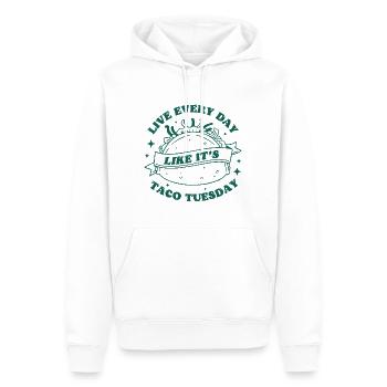 Jeden Tag ist Taco-Dienstag - Männer Premium Bio Hoodie - Weiß - Vorne - Nico (187cm)