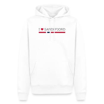I love Sandefjord - Norway - Norge - Norwegen - Männer Premium Bio Hoodie - Weiß - Vorne - Nico (187cm)