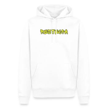RESTECPA – Graffiti de design de texte drôle d’argot de rue - Sweat à capuche Premium bio Homme - blanc - Devant - Nico (187cm)