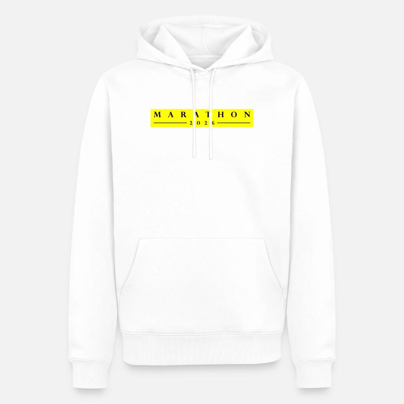 Marathon 2026 - Männer Premium Bio Hoodie - Weiß