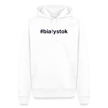Hashtag Bialystok Polska Pologne - Sweat à capuche Premium bio Homme - blanc - Devant - Nico (187cm)