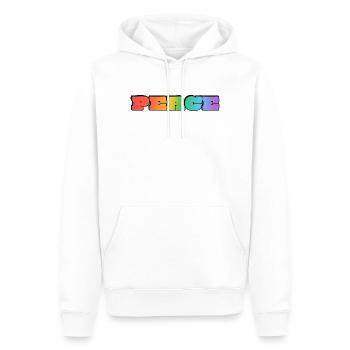 Regenbogenfrieden - Männer Premium Bio Hoodie - Weiß - Vorne - Nico (187cm)
