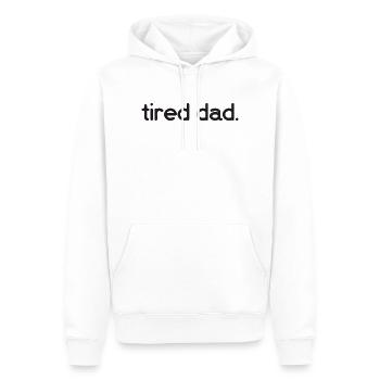 Papa fatigué - Sweat à capuche Premium bio Homme - blanc - Devant - Nico (187cm)