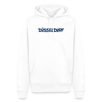 Düsseldorf - NRW - Rhein - Königsallee - Kö - Männer Premium Bio Hoodie - Weiß - Vorne - Nico (187cm)
