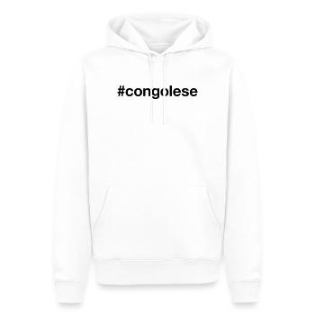 CONGOLAIS Hashtag Kongo Congo - Sweat à capuche Premium bio Homme - blanc - Devant - Nico (187cm)