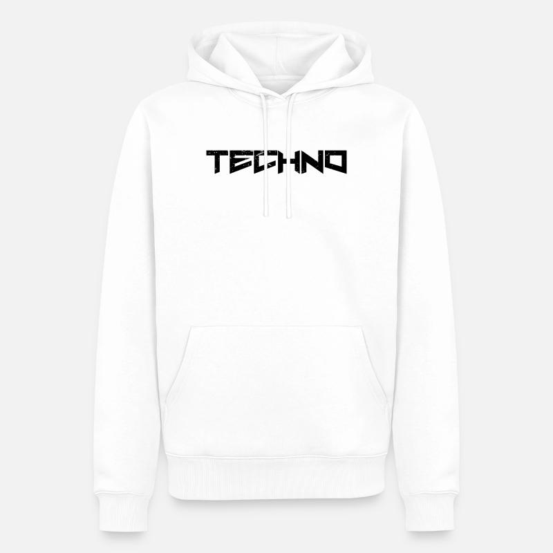 Techno - Männer Premium Bio Hoodie - Weiß