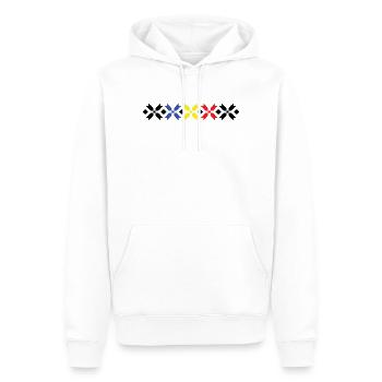 Traditional romanian motifs - Men’s Premium Organic Hoodie - white - Front - Nico (187cm)