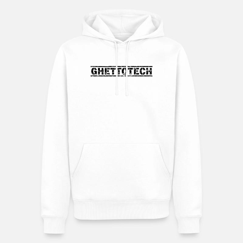 Ghettotech - Männer Premium Bio Hoodie - Weiß