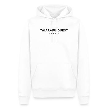 Taiarapu West-Tahiti Typografie - Männer Premium Bio Hoodie - Weiß - Vorne - Nico (187cm)