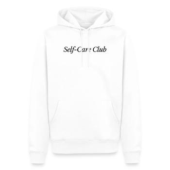 Self-Care Club: Wellness-Grafikdesign - Männer Premium Bio Hoodie - Weiß - Vorne - Nico (187cm)