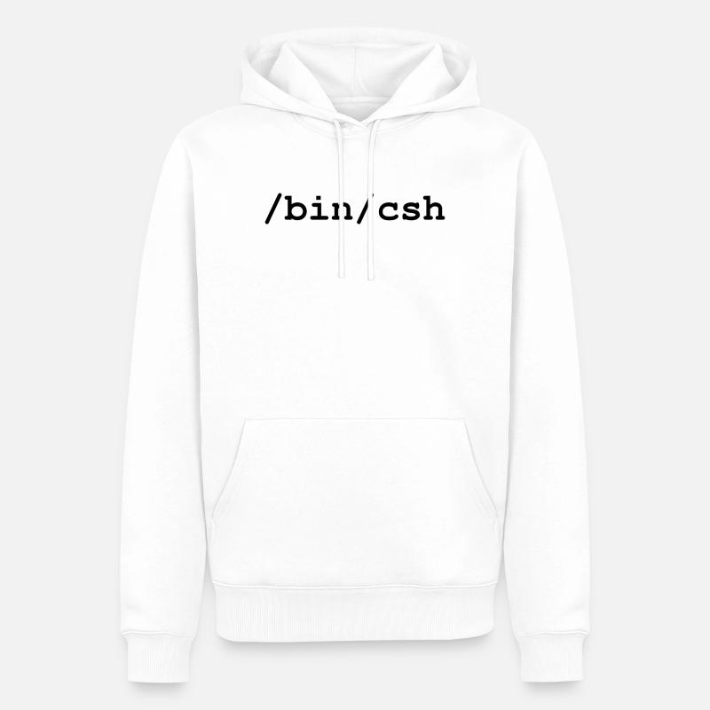 Interpréteur C - /bin/csh - Sweat à capuche Premium bio Homme - blanc
