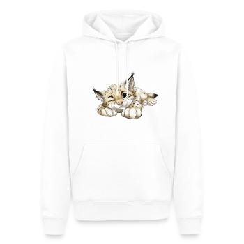 Niedlicher Luchs - Männer Premium Bio Hoodie - Weiß - Vorne - Nico (187cm)