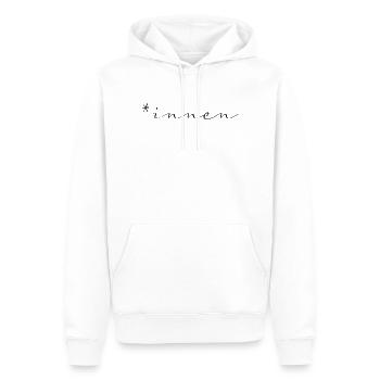*innen Feminismus Statement Shirt - Männer Premium Bio Hoodie - Weiß - Vorne - Nico (187cm)