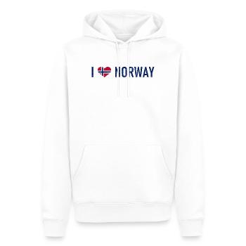I love Norway - Norge - Norwegen - Herz - Liebe - Männer Premium Bio Hoodie - Weiß - Vorne - Nico (187cm)