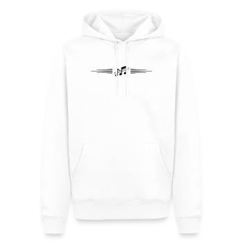 Ligne de notes de musique - Sweat à capuche Premium bio Homme - blanc - Devant - Nico (187cm)