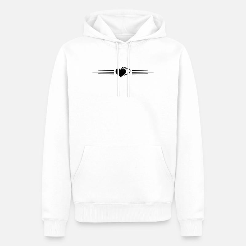 Ligne de symbole de cœurs - Sweat à capuche Premium bio Homme - blanc