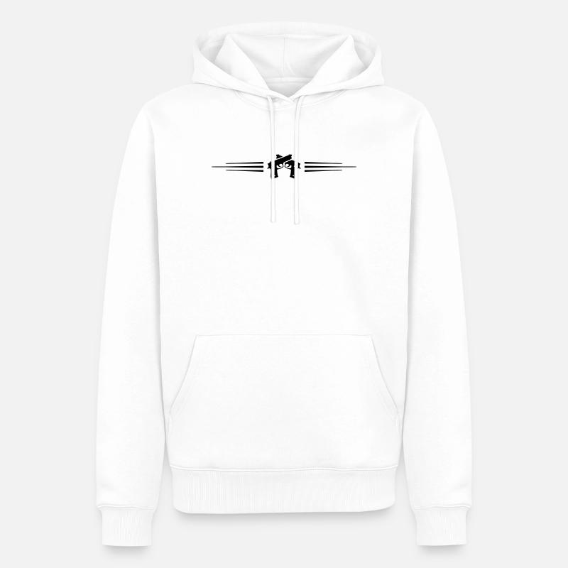 Ligne de symboles de pistolet - Sweat à capuche Premium bio Homme - blanc
