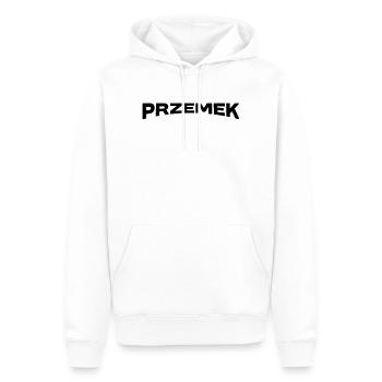 Don du nom de Przemek - Sweat à capuche Premium bio Homme - blanc - Devant - Nico (187cm)