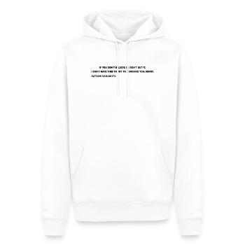 Satoshi Nakamoto – Je n’ai pas le temps de convaincre Y - Sweat à capuche Premium bio Homme - blanc - Devant - Nico (187cm)