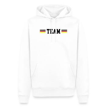 Team Deutschland Fahne - Männer Premium Bio Hoodie - Weiß - Vorne - Nico (187cm)
