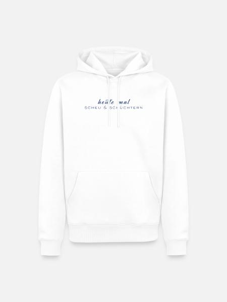 Heute mal scheu & schüchtern - Männer Premium Bio Hoodie - Weiß