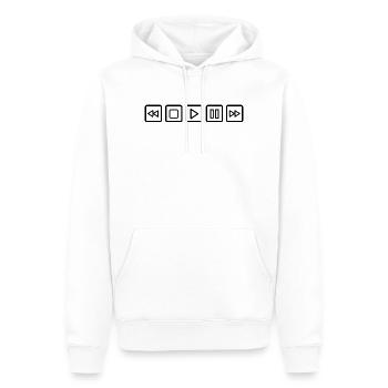 CD Player Buttons - Männer Premium Bio Hoodie - Weiß - Vorne - Nico (187cm)