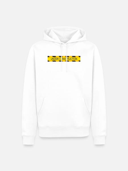 Sicherheitsband im Bau - Männer Premium Bio Hoodie - Weiß