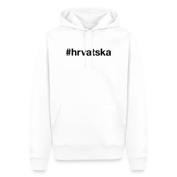 CROATIE Hrvatska Croate Hashtag croate - Sweat à capuche Premium bio Homme - blanc - Devant - Nico (187cm)
