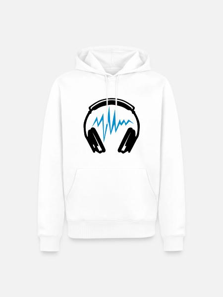 Equalizer Audio-Musik-Kopfhörer DJ zik2 - Männer Premium Bio Hoodie - Weiß