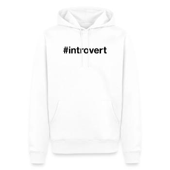 INTROVERT Hashtag - Sweat à capuche Premium bio Homme - blanc - Devant - Nico (187cm)