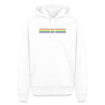 Regenbogen-Fahne (Streifen, minimalistisch) - Männer Premium Bio Hoodie - Weiß - Vorne - Nico (187cm)