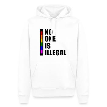 No one is illegal - Männer Premium Bio Hoodie - Weiß - Vorne - Nico (187cm)