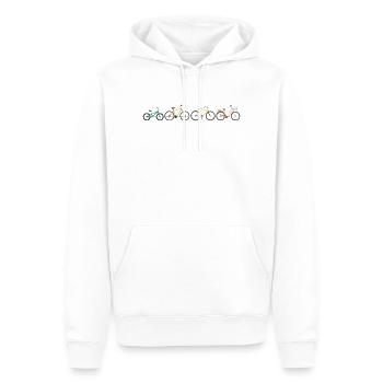 Parade cycliste chromatique - Sweat à capuche Premium bio Homme - blanc - Devant - Nico (187cm)