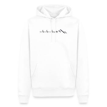 Herzschlag Berg - Männer Premium Bio Hoodie - Weiß - Vorne - Nico (187cm)