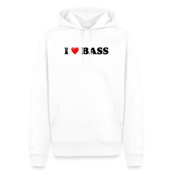 Ich liebe Bass - Männer Premium Bio Hoodie - Weiß - Vorne - Nico (187cm)