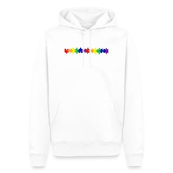 Puzzle - Männer Premium Bio Hoodie - Weiß - Vorne - Nico (187cm)