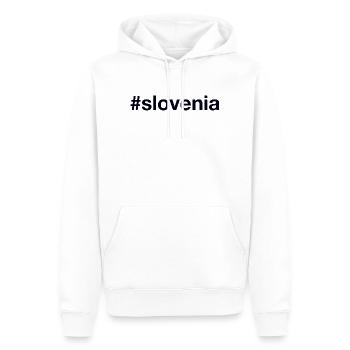 SLOVÉNIE Hashtag Slowenien - Sweat à capuche Premium bio Homme - blanc - Devant - Nico (187cm)