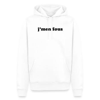 T-shirt j'men fous idée cadeaux gift humour - Men’s Premium Organic Hoodie - white - Front - Nico (187cm)