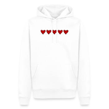 Symbole de l’amour de la ligne de cœurs - Sweat à capuche Premium bio Homme - blanc - Devant - Nico (187cm)