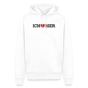 Ich liebe Bier (Farben änderbar) - Männer Premium Bio Hoodie - Weiß - Vorne - Nico (187cm)