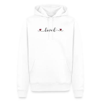 j’adorais Heart Design - Sweat à capuche Premium bio Homme - blanc - Devant - Nico (187cm)