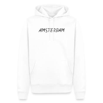 Amsterdam Brushstroke Script Black - Sweat à capuche Premium bio Homme - blanc - Devant - Nico (187cm)