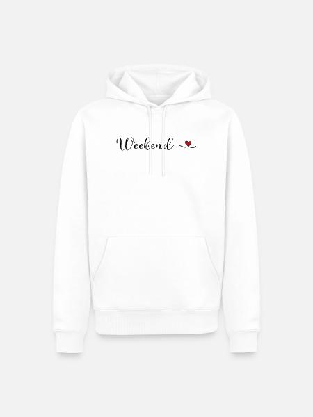 Wochenende mit Herz - Männer Premium Bio Hoodie - Weiß