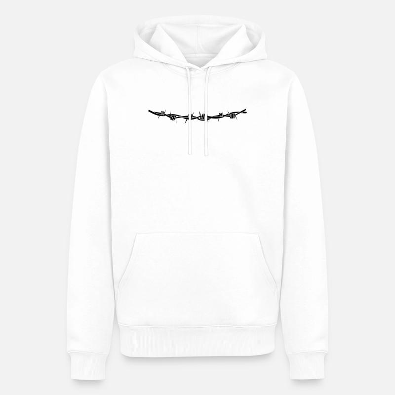 stacheldraht - Sweat à capuche Premium bio Homme - blanc