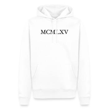 MCMLXV Jahrgang 1965 Geburtstag - Männer Premium Bio Hoodie - Weiß - Vorne - Nico (187cm)