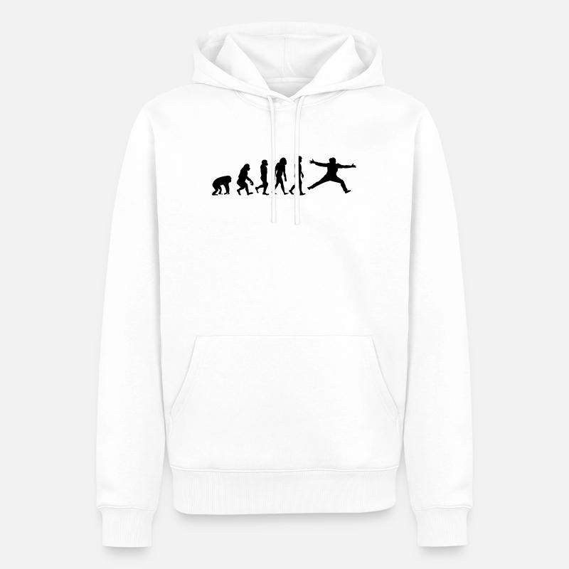 Handball Torfrau Evolution Entwicklung - Männer Premium Bio Hoodie - Weiß